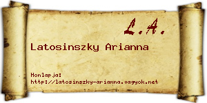 Latosinszky Arianna névjegykártya